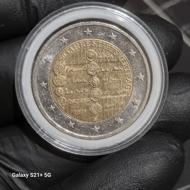 Moneta AUS 2€ - 50° Firma Trattato Stato Austria