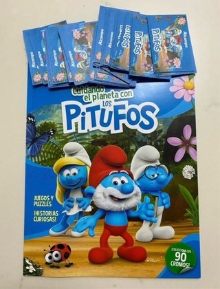 Album Pitufos +30 sobres de cromos