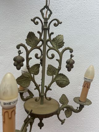 Lámpara de forja verde