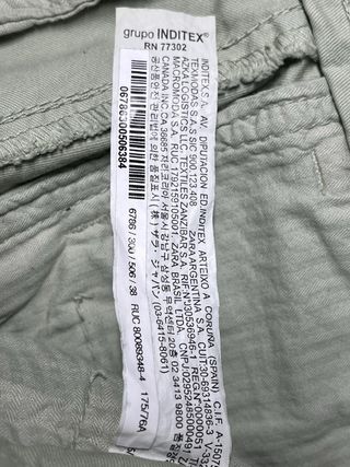 Pantalón chino hombre zara