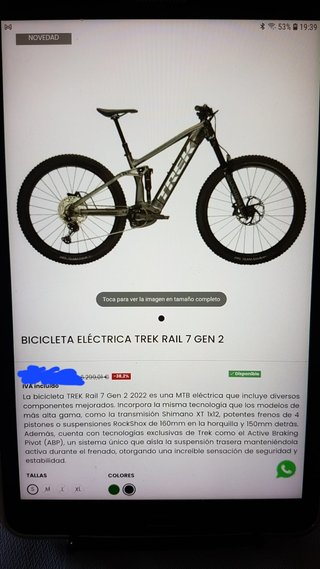 Bicicleta eMTB TREK Raíl 7 Gen2. Abril 2024