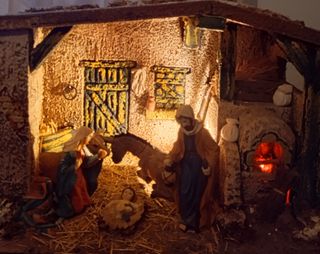 Belén navideño con luz