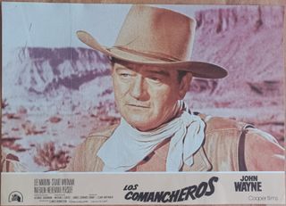 5 Cartelera de cine "Los comancheros" 34 X 24 cms.