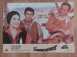 5 Cartelera de cine "Los comancheros" 34 X 24 cms.