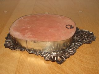 Antigua reliquia relicario Virgen del Rocío dorado