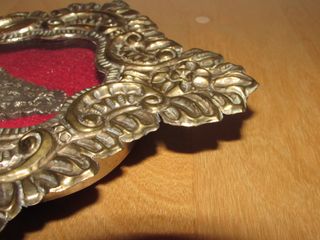 Antigua reliquia relicario Virgen del Rocío dorado