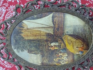 4 Cornici metallo con stampe vintage