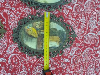4 Cornici metallo con stampe vintage