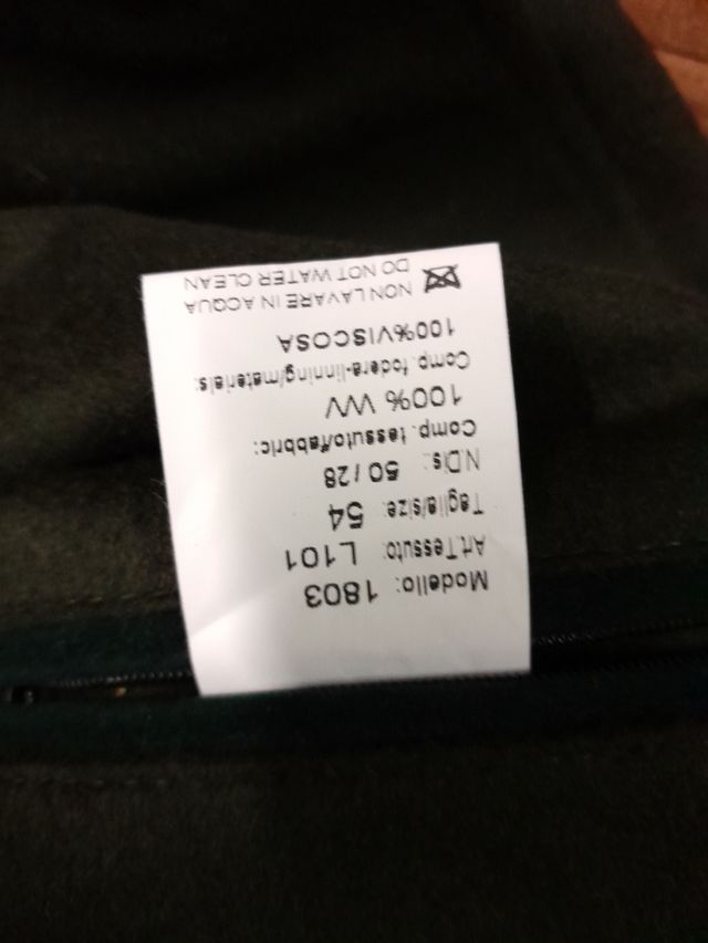 Loden uomo pura lana tg 50