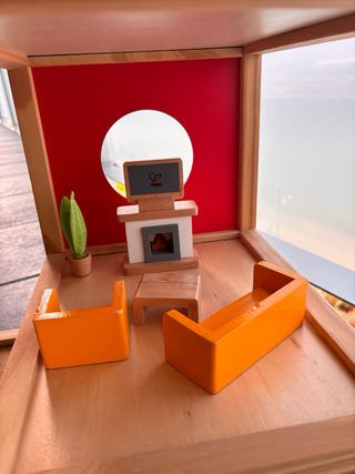 Gran casa de muñecas de madera con muebles HAPE