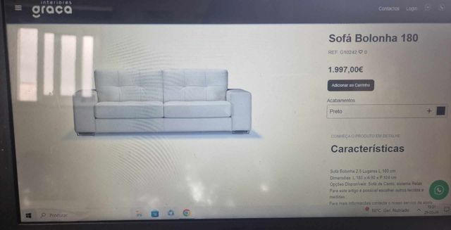 Sofa em pele pelicano como novo