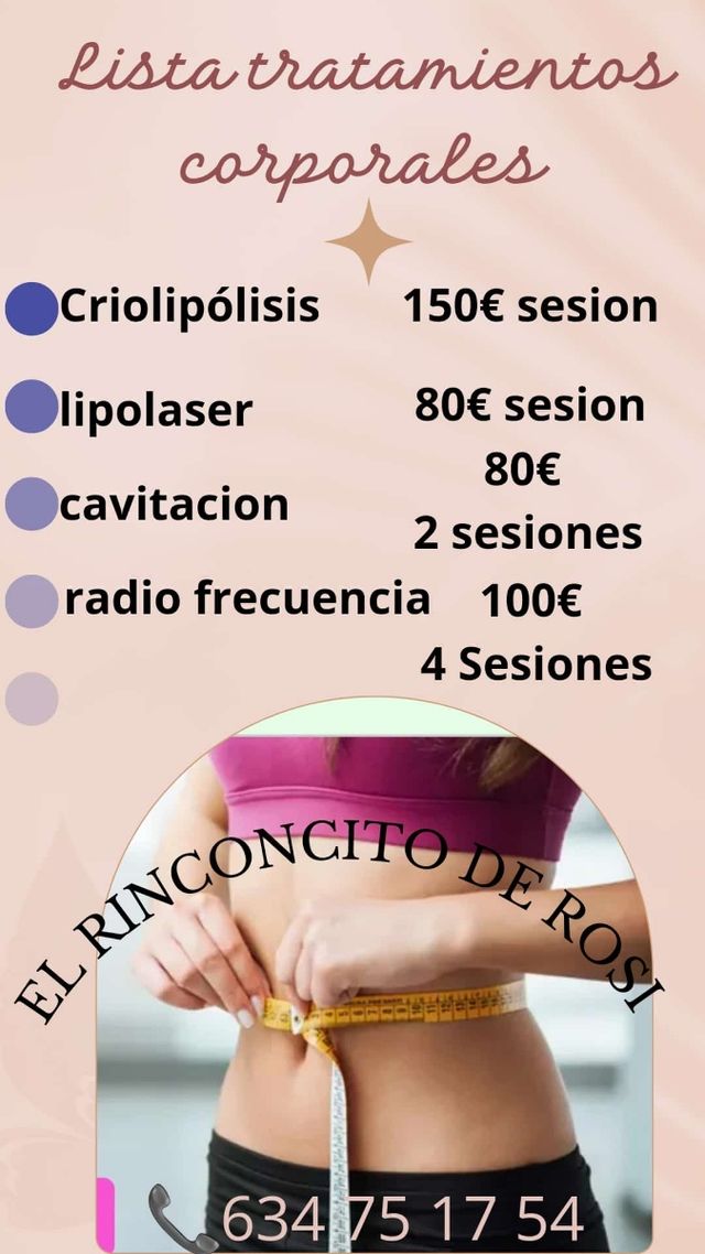 Sección de criolipolosis y lipolaser