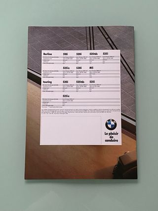 BMW e34 serie 5 CATALOGO DE 1992 en FRANCÉS  
