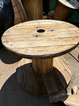 ♻️MESAS BOBINAS CARRETE MADERA CABLE CHILLPALET 🧵‼️