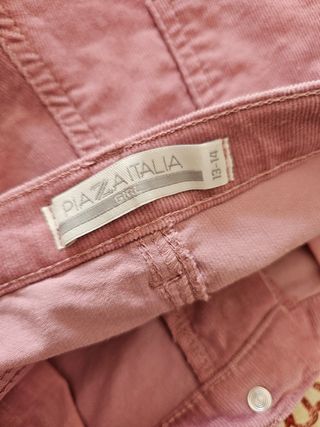 Pantaloncino rosa in velluto elasticizza