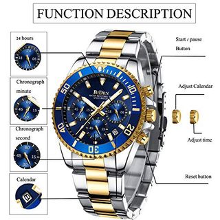 Reloj BIDEN fecha/crono de pulsera quartz 🕛 45mm