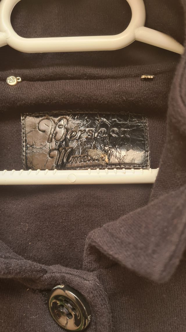 Abrigo blazer abotonado elástico negro