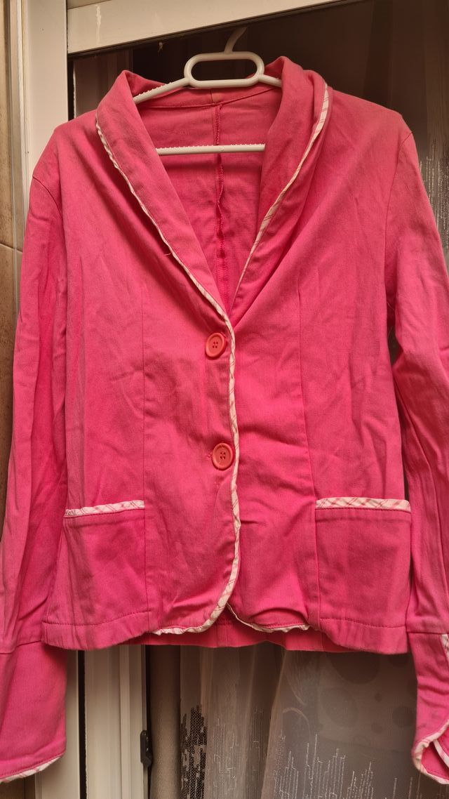 Blazer chaqueta elástica rosa