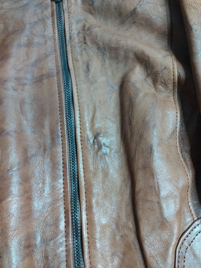 Giacca in vera pelle donna marrone L