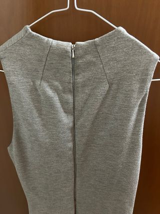 Abito lungo grigio con cerniera