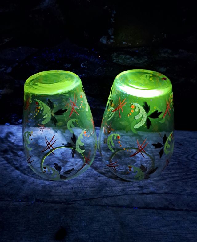 Jarrones Art Déco de vidrio de manganeso