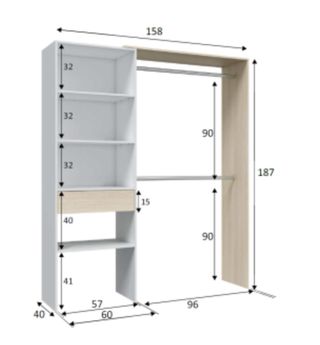 Vestidor abierto dormitorio