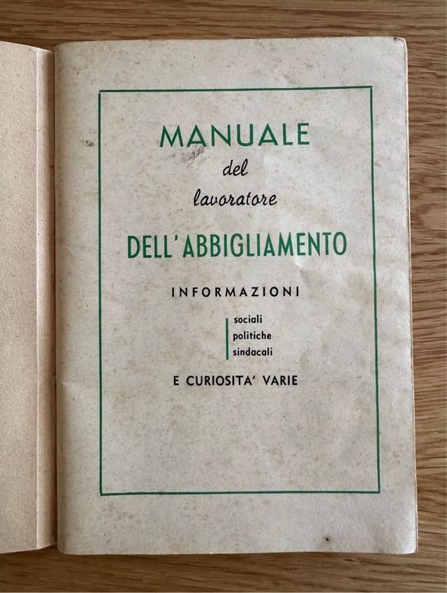 Manuale del lavoratore dell'abbigliamento 1953/54