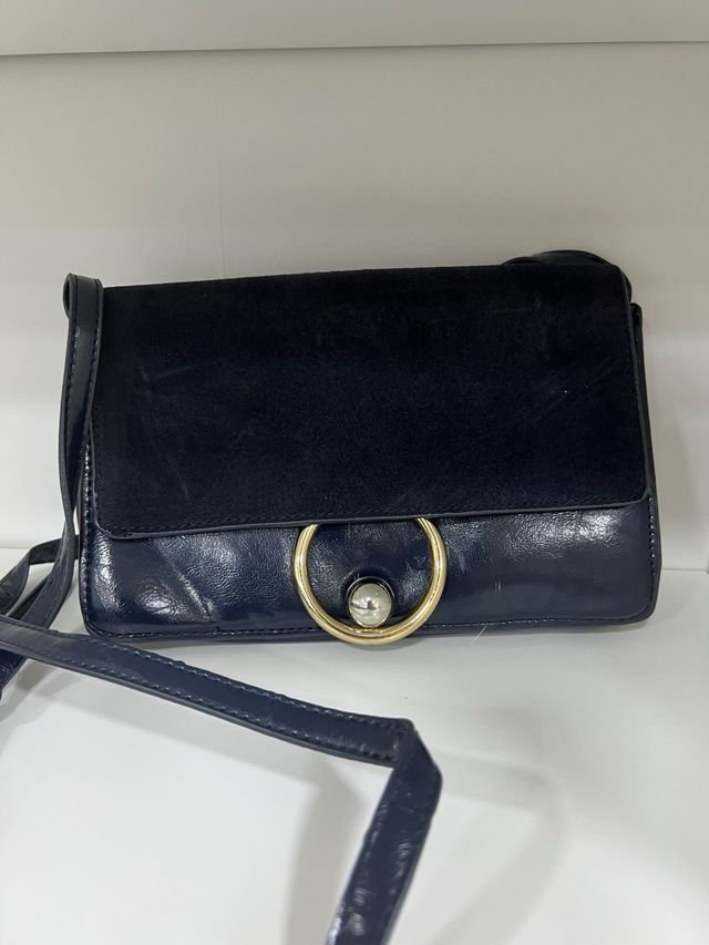 Bolso piel azul marino