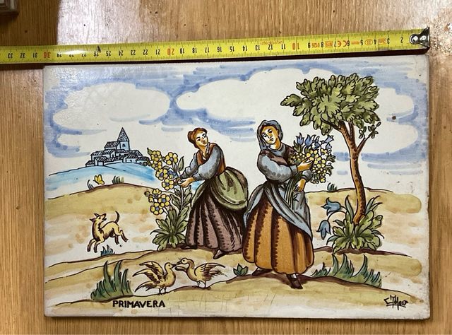 Baldosa ceramica las estaciones antigua