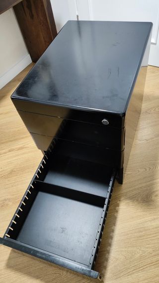 Cajonera madera maciza negro