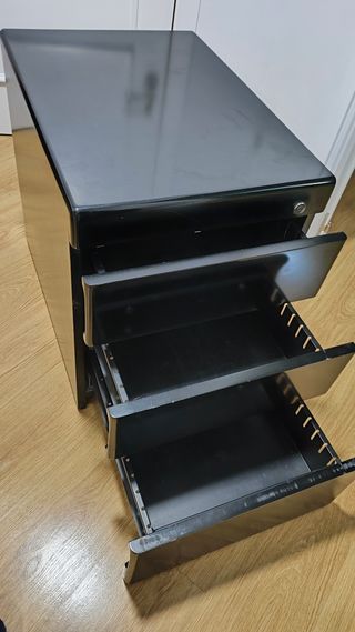 Cajonera madera maciza negro