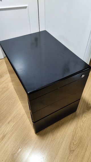 Cajonera madera maciza negro