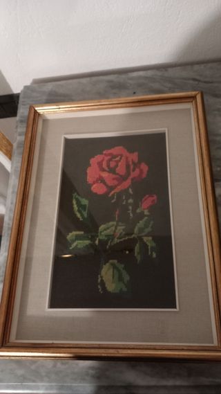 Quadro rosa mezzo punto
