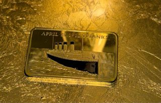 Placa conmemorativa laminada oro 24K Titanic