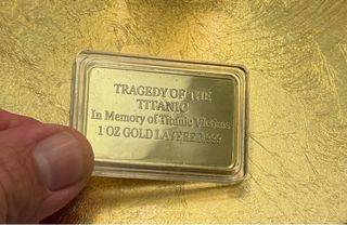 Placa conmemorativa laminada oro 24K Titanic