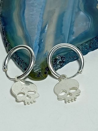 Aros calaveras plata de ley 925