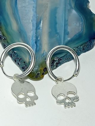 Aros calaveras plata de ley 925