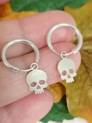 Aros calaveras plata de ley 925