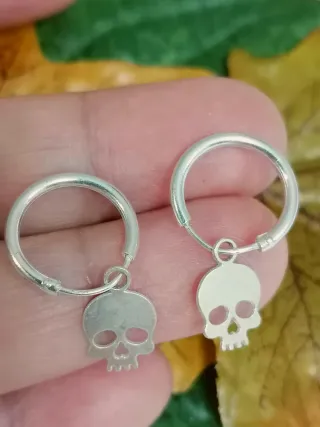 Aros calaveras plata de ley 925
