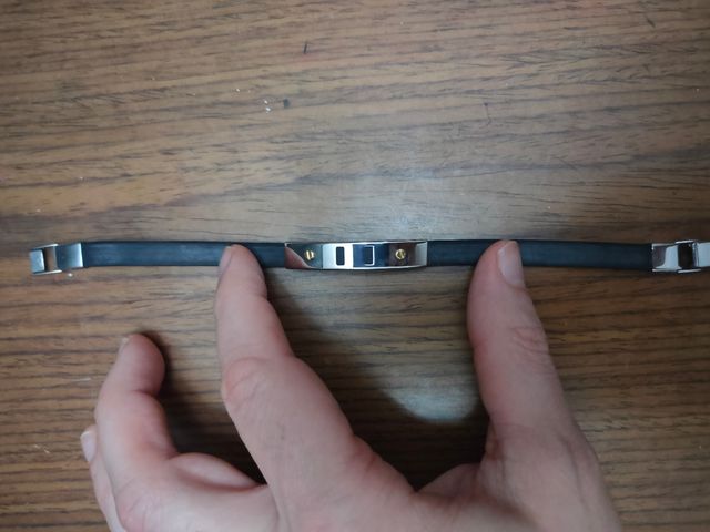 Bracciale acciaio e caucciù