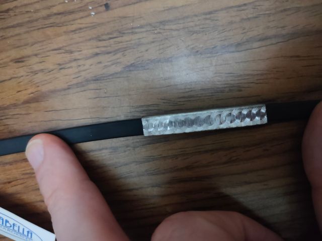 Bracciale acciaio lavorato e caucciù