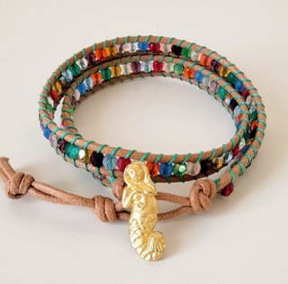 Bracciale con cristalli e sirena