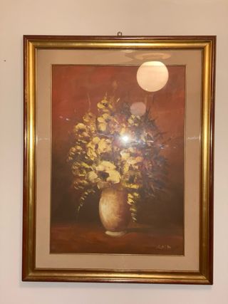 Quadro con cornice oro floreale