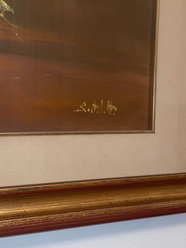 Quadro con cornice oro floreale