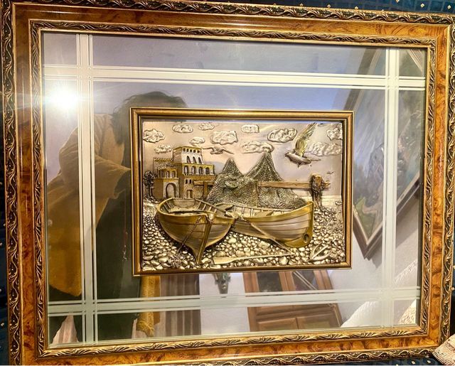 Cuadro repujado relieve estaño