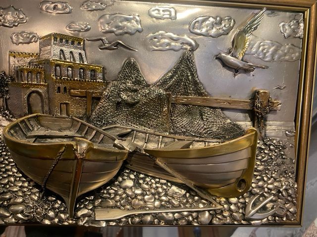 Cuadro repujado relieve estaño