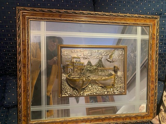 Cuadro repujado relieve estaño