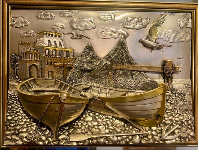 Cuadro repujado relieve estaño