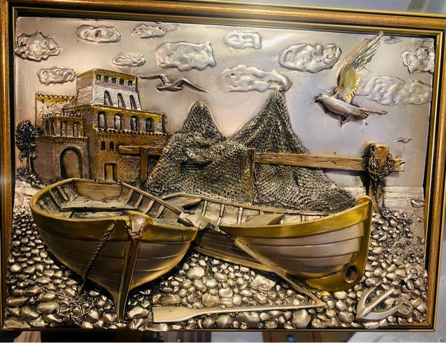 Cuadro repujado relieve estaño