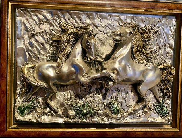 Cuadro en estaño . Relieve en movimiento